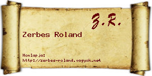 Zerbes Roland névjegykártya